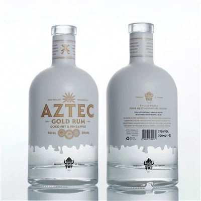 700ml کسٹم پرنٹنگ رم شراب کی شیشے کی بوتل، بار ٹاپ